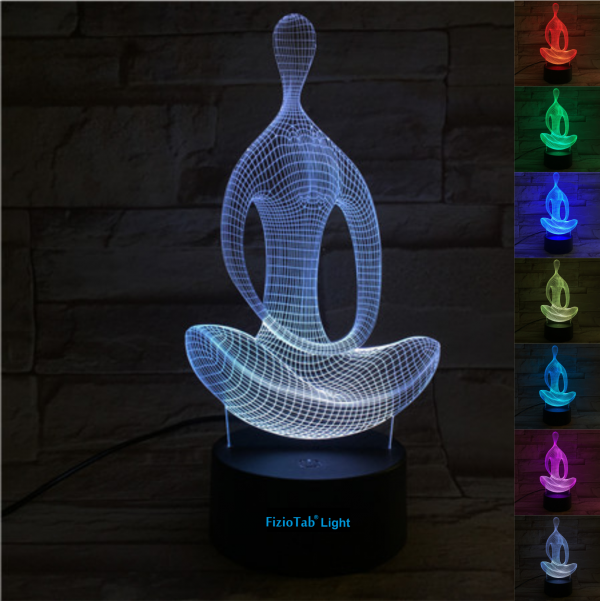 Lampa De Veghe 3D LED Yoga, FizioTab Light, 7 Culori, Lumina Ambientala, Alimentare USB